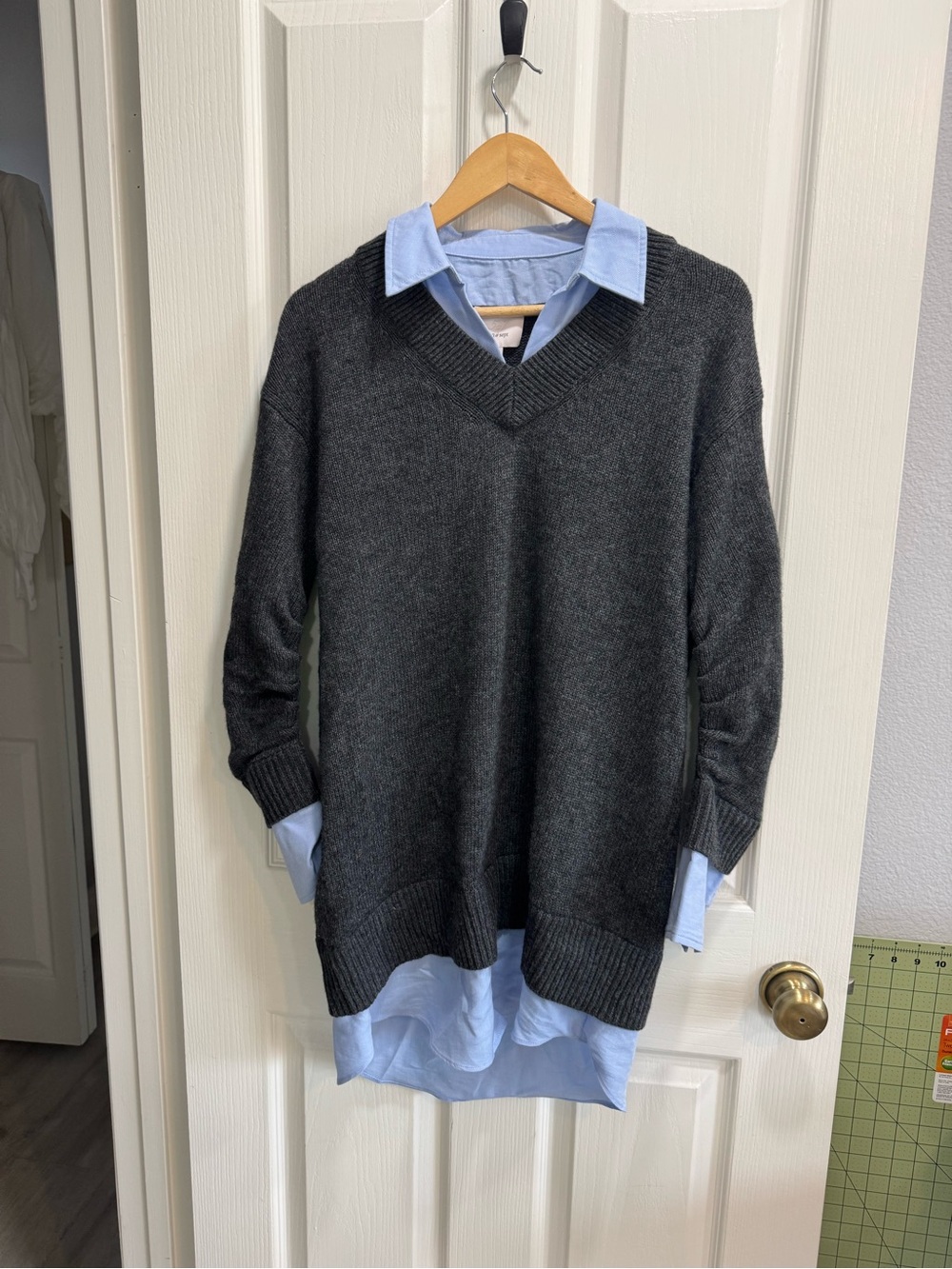NWT Cinq a Sept Santina Oversized Grey Sweater Shirt Dress - Picture 2 of 7